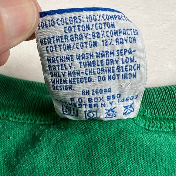 Champion Vintage Single Stitch Green T-Shirt Size XL USA Made Essential - Picture 9 of 9